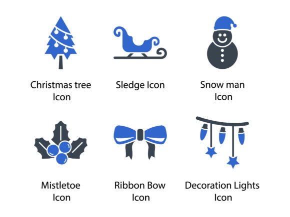 Christmas Tree, Sledge, Snow Man, Mistle