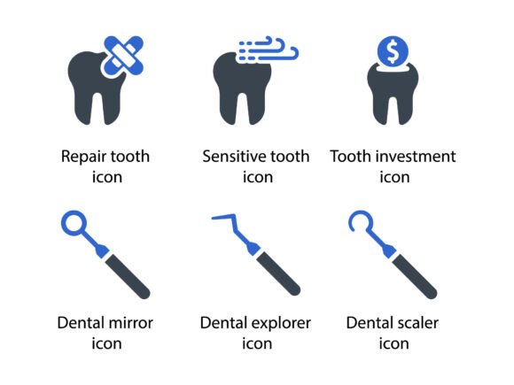 Dental Care Icon Set 2: A Versatile Tool for Design Workflows