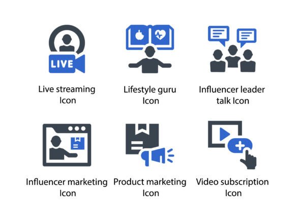 Influencers Marketing Icon Set 4