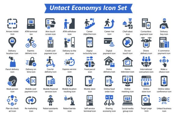 Untact Economy Icon Set for Modern Design